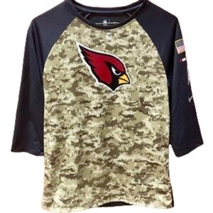 Nike AZ Cardinal Athletic Cut Camo Dri-fit Honoring Military 3/4 Sleeve Top Sz M